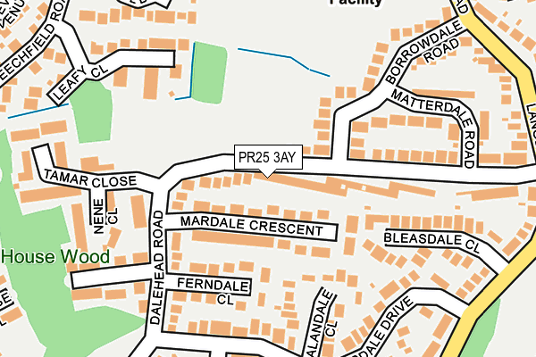 PR25 3AY map - OS OpenMap – Local (Ordnance Survey)