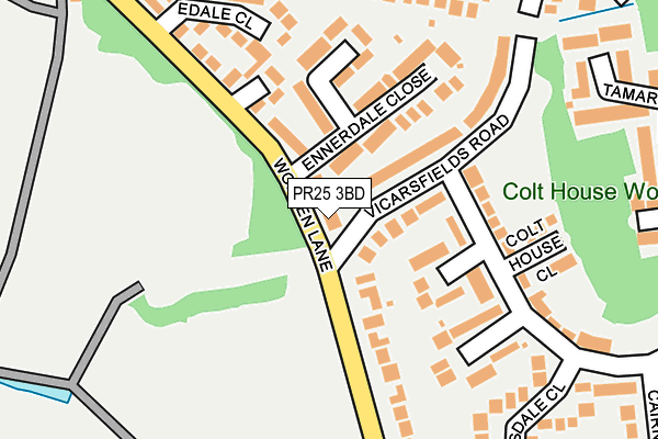 PR25 3BD map - OS OpenMap – Local (Ordnance Survey)