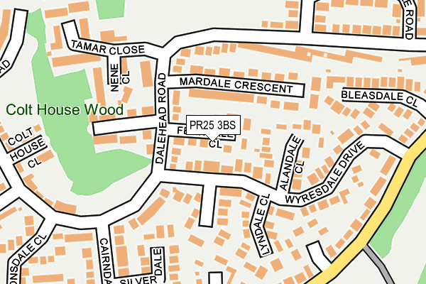 PR25 3BS map - OS OpenMap – Local (Ordnance Survey)