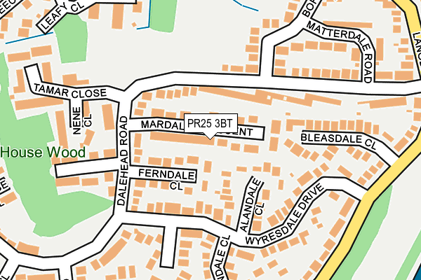 PR25 3BT map - OS OpenMap – Local (Ordnance Survey)