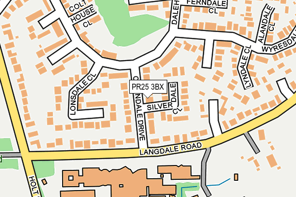 PR25 3BX map - OS OpenMap – Local (Ordnance Survey)