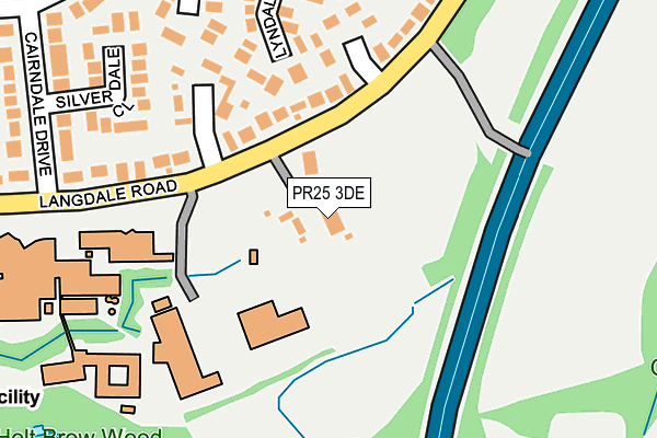 PR25 3DE map - OS OpenMap – Local (Ordnance Survey)