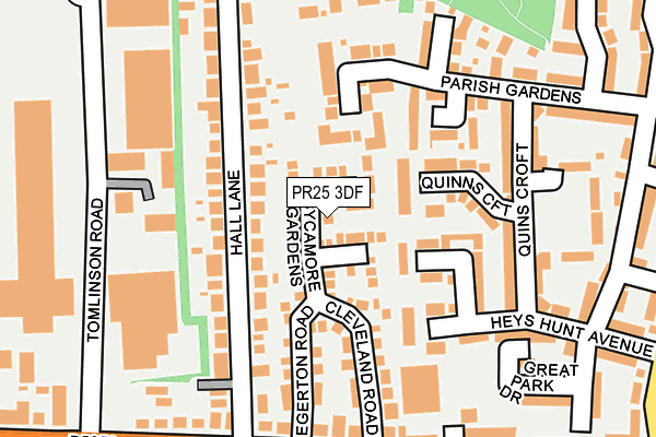 PR25 3DF map - OS OpenMap – Local (Ordnance Survey)