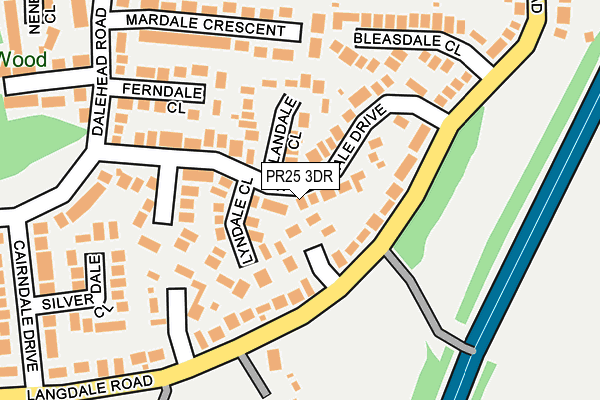 PR25 3DR map - OS OpenMap – Local (Ordnance Survey)