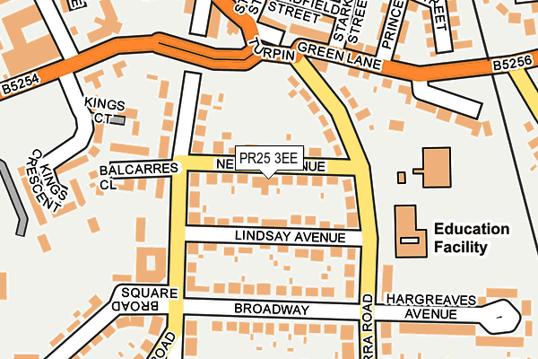 PR25 3EE map - OS OpenMap – Local (Ordnance Survey)