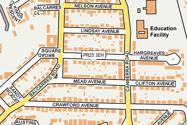 PR25 3EH map - OS OpenMap – Local (Ordnance Survey)