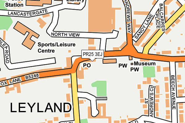 PR25 3EJ map - OS OpenMap – Local (Ordnance Survey)