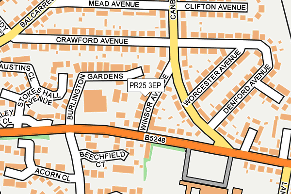 PR25 3EP map - OS OpenMap – Local (Ordnance Survey)