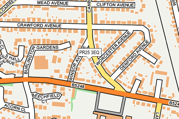PR25 3EQ map - OS OpenMap – Local (Ordnance Survey)