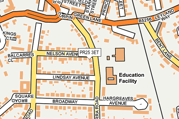 PR25 3ET map - OS OpenMap – Local (Ordnance Survey)