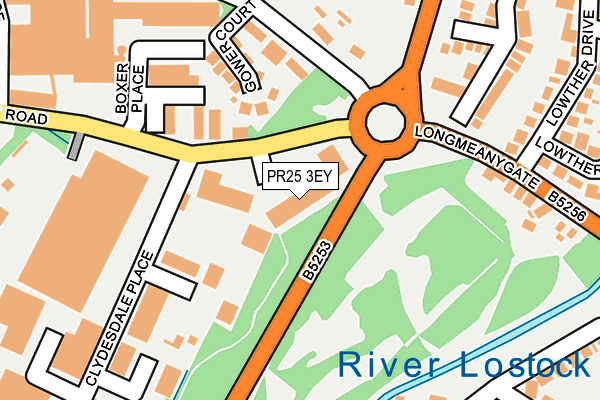PR25 3EY map - OS OpenMap – Local (Ordnance Survey)