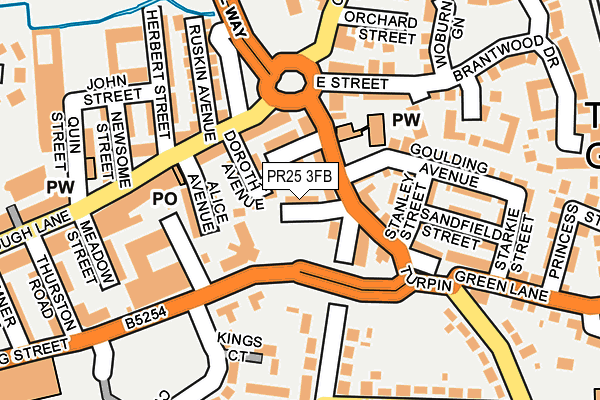 PR25 3FB map - OS OpenMap – Local (Ordnance Survey)