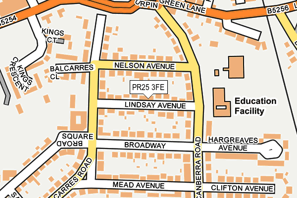 PR25 3FE map - OS OpenMap – Local (Ordnance Survey)