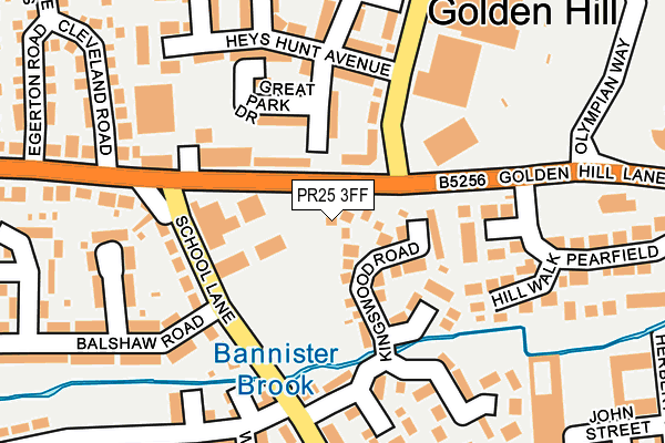 PR25 3FF map - OS OpenMap – Local (Ordnance Survey)