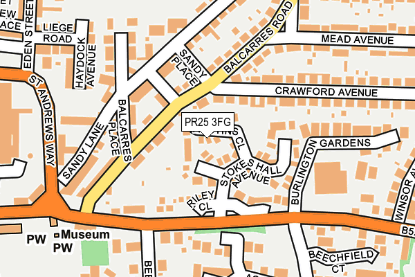 PR25 3FG map - OS OpenMap – Local (Ordnance Survey)