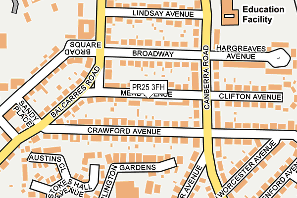 PR25 3FH map - OS OpenMap – Local (Ordnance Survey)