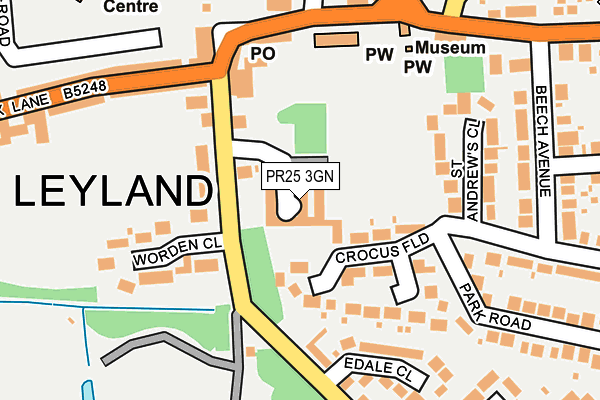 PR25 3GN map - OS OpenMap – Local (Ordnance Survey)