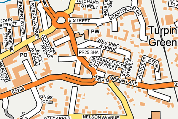 PR25 3HA map - OS OpenMap – Local (Ordnance Survey)