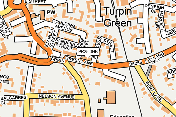PR25 3HB map - OS OpenMap – Local (Ordnance Survey)