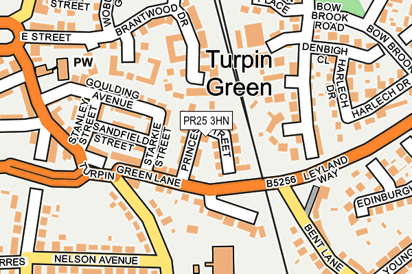 PR25 3HN map - OS OpenMap – Local (Ordnance Survey)