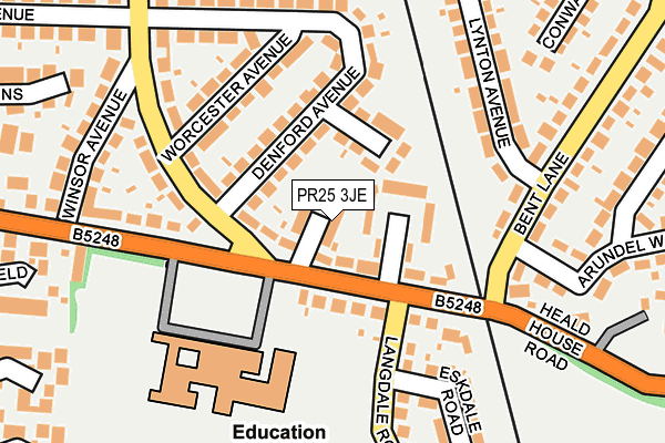 PR25 3JE map - OS OpenMap – Local (Ordnance Survey)