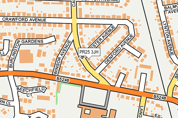 PR25 3JH map - OS OpenMap – Local (Ordnance Survey)