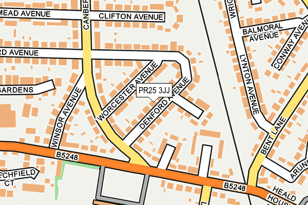 PR25 3JJ map - OS OpenMap – Local (Ordnance Survey)