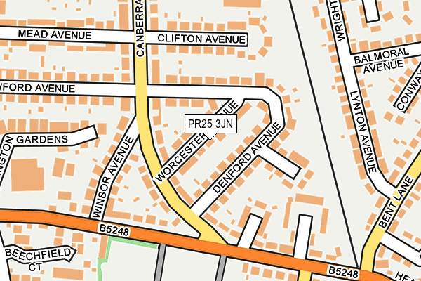 PR25 3JN map - OS OpenMap – Local (Ordnance Survey)