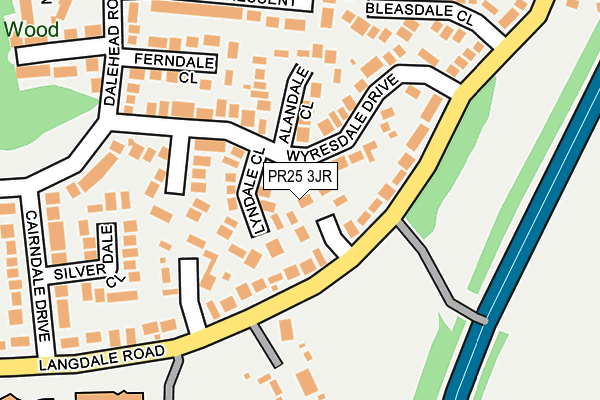 PR25 3JR map - OS OpenMap – Local (Ordnance Survey)