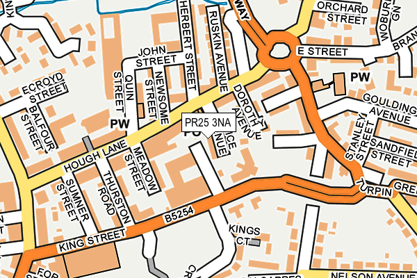 PR25 3NA map - OS OpenMap – Local (Ordnance Survey)