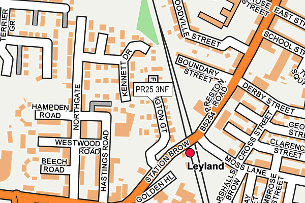 PR25 3NF map - OS OpenMap – Local (Ordnance Survey)