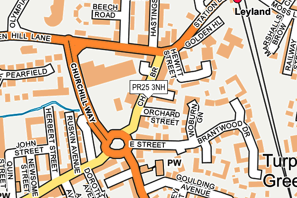 PR25 3NH map - OS OpenMap – Local (Ordnance Survey)