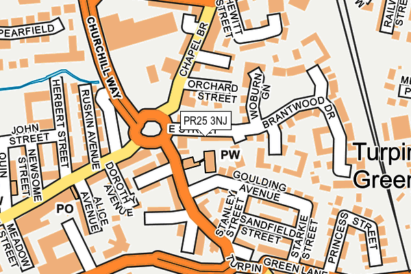 PR25 3NJ map - OS OpenMap – Local (Ordnance Survey)