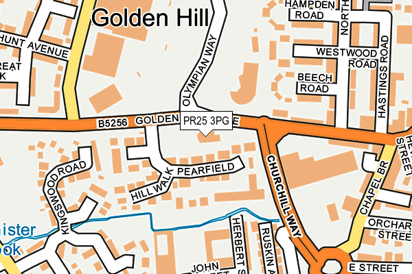 PR25 3PG map - OS OpenMap – Local (Ordnance Survey)