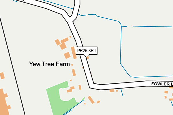 PR25 3RJ map - OS OpenMap – Local (Ordnance Survey)