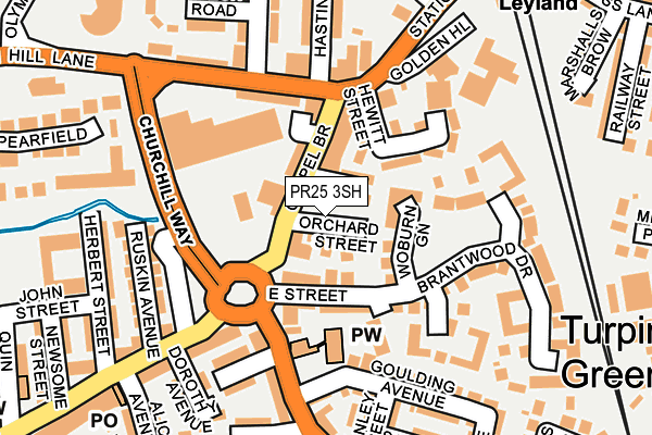 PR25 3SH map - OS OpenMap – Local (Ordnance Survey)