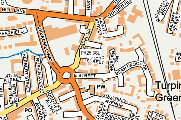 PR25 3SL map - OS OpenMap – Local (Ordnance Survey)