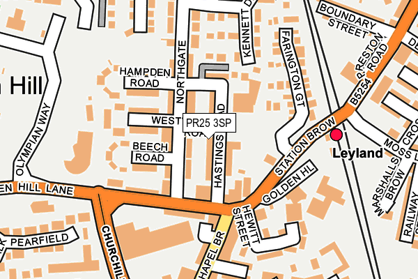 PR25 3SP map - OS OpenMap – Local (Ordnance Survey)