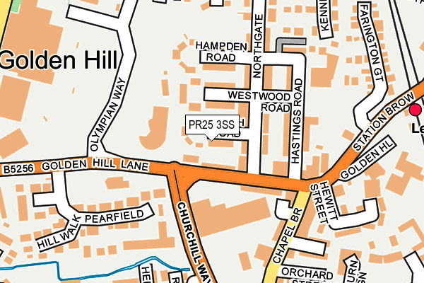 PR25 3SS map - OS OpenMap – Local (Ordnance Survey)
