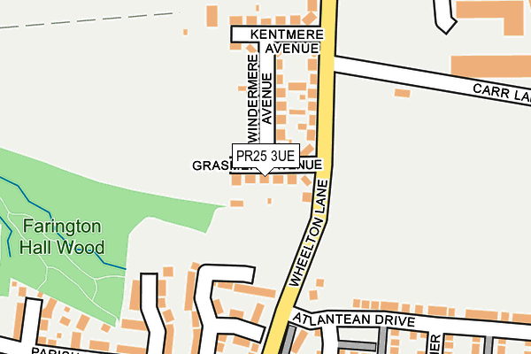 PR25 3UE map - OS OpenMap – Local (Ordnance Survey)