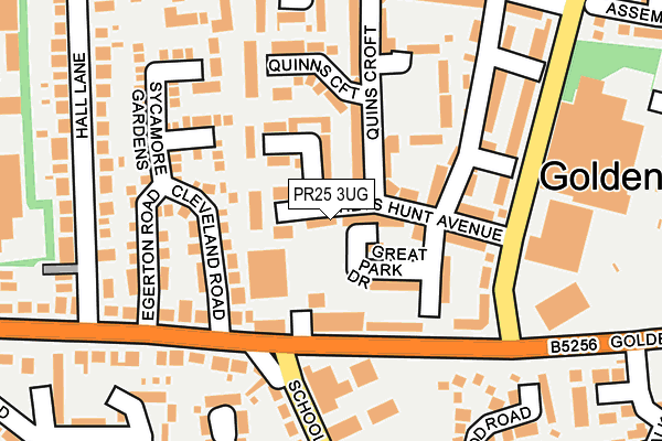 PR25 3UG map - OS OpenMap – Local (Ordnance Survey)