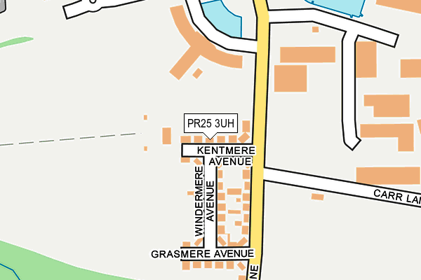 PR25 3UH map - OS OpenMap – Local (Ordnance Survey)