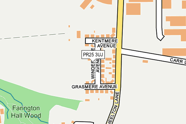 PR25 3UJ map - OS OpenMap – Local (Ordnance Survey)