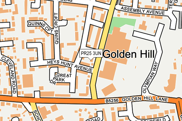 PR25 3UN map - OS OpenMap – Local (Ordnance Survey)