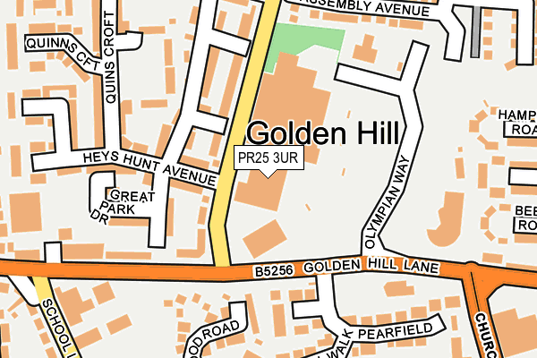 PR25 3UR map - OS OpenMap – Local (Ordnance Survey)