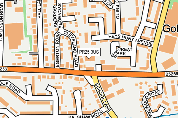 PR25 3US map - OS OpenMap – Local (Ordnance Survey)