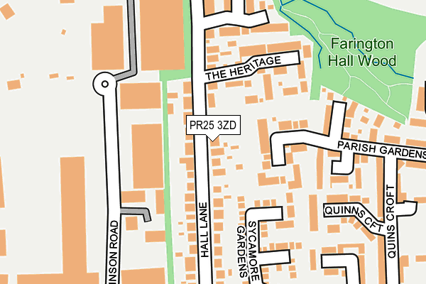 PR25 3ZD map - OS OpenMap – Local (Ordnance Survey)