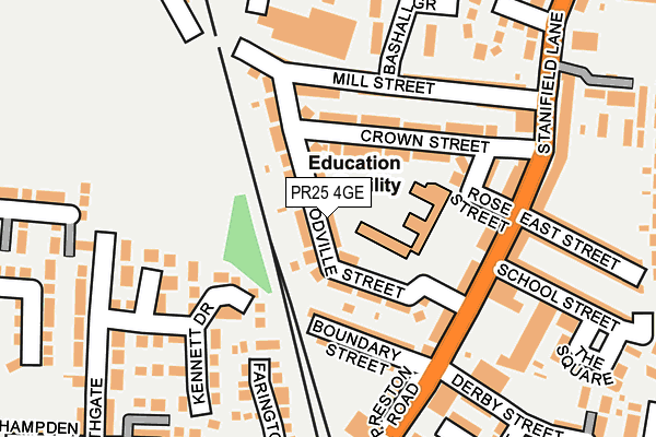 PR25 4GE map - OS OpenMap – Local (Ordnance Survey)