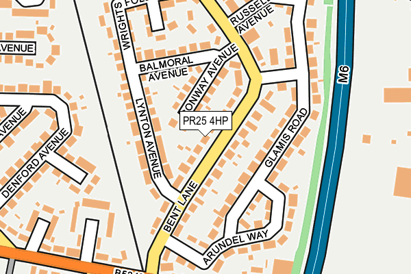 PR25 4HP map - OS OpenMap – Local (Ordnance Survey)