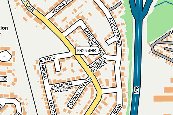 PR25 4HR map - OS OpenMap – Local (Ordnance Survey)